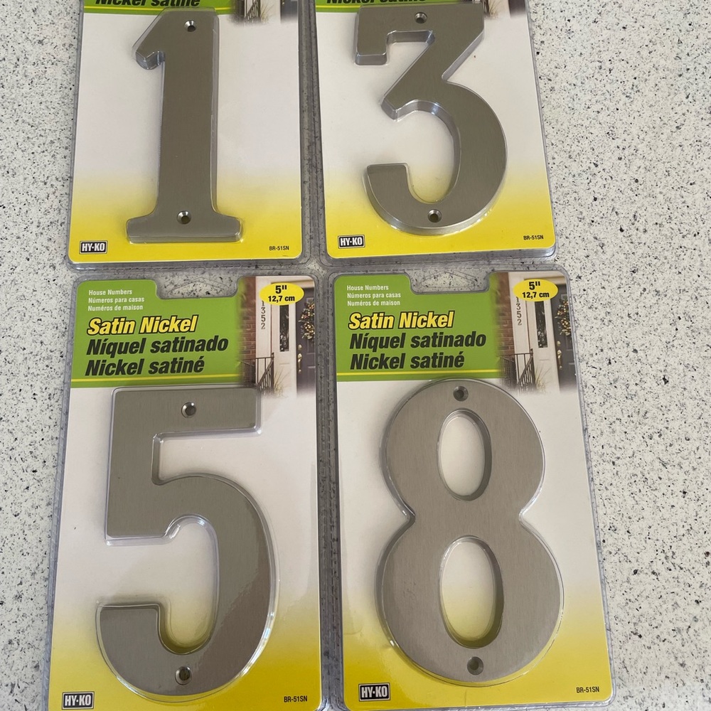 Satin Nickel house numbers